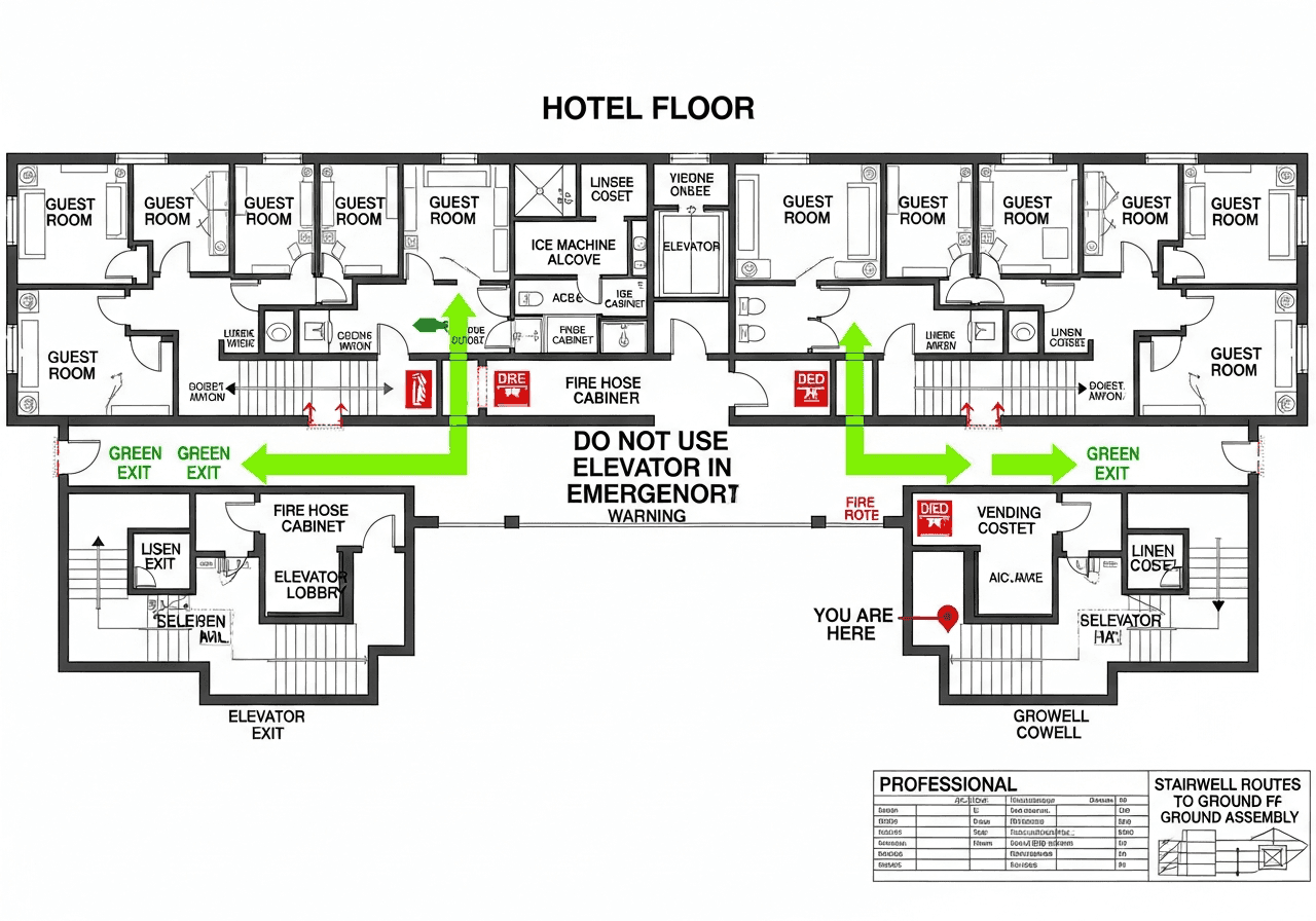 Hotel Floor Evacuation Map Sample