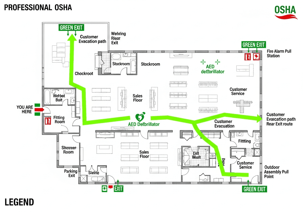 Retail Store Evacuation Map Sample
