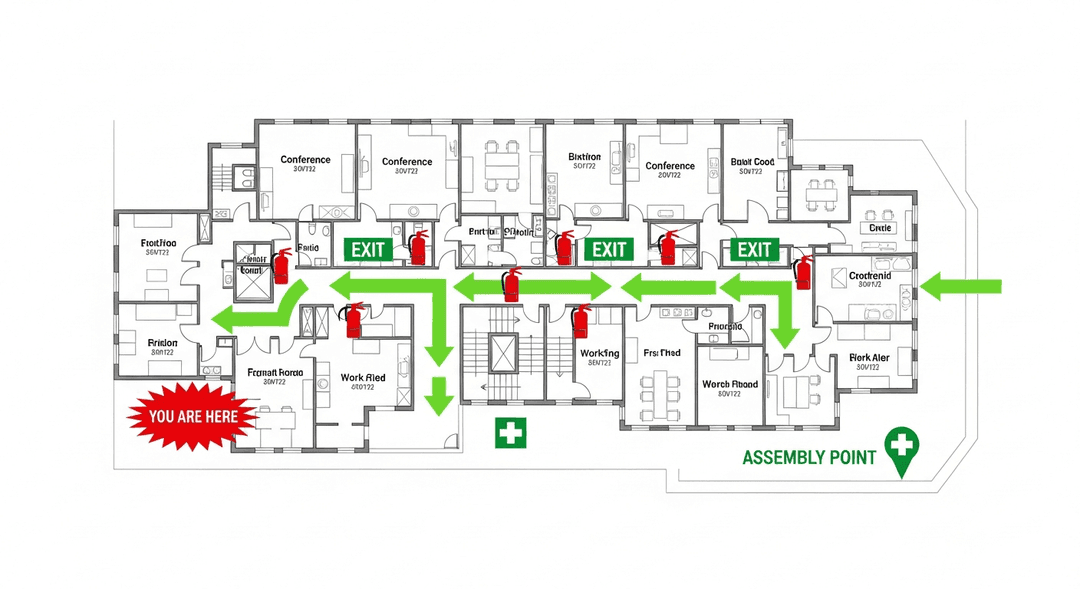 Safety/osha Map Example Free OSHA Evacuation Map Generator | AI-Powered Fire Exit Maps | OSHAMap