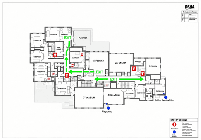 Safety/osha Map Example Free OSHA-Aligned Evacuation Map Templates | 21+ Building Types | OSHAMap