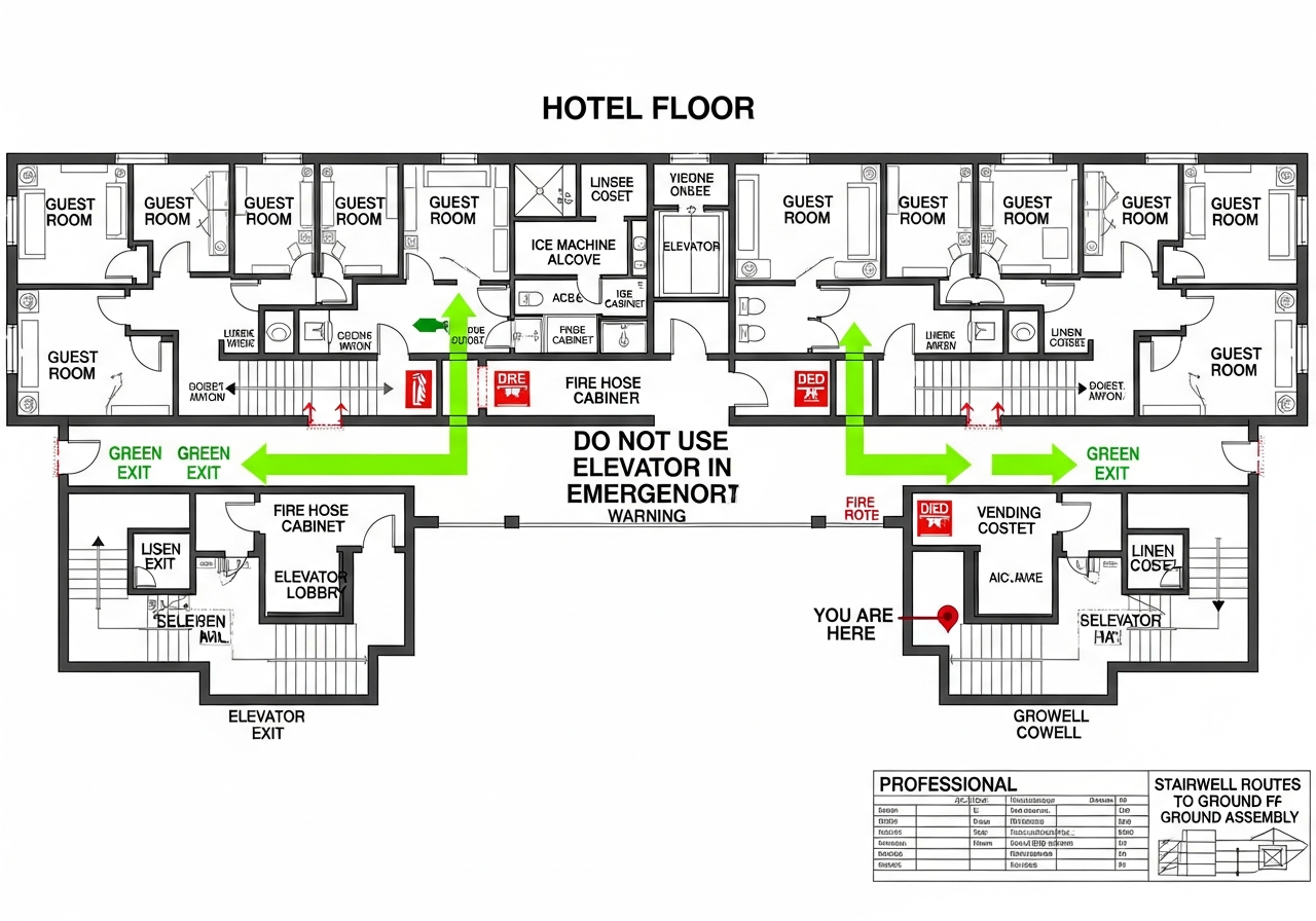 Hotel Floor Evacuation Map Sample