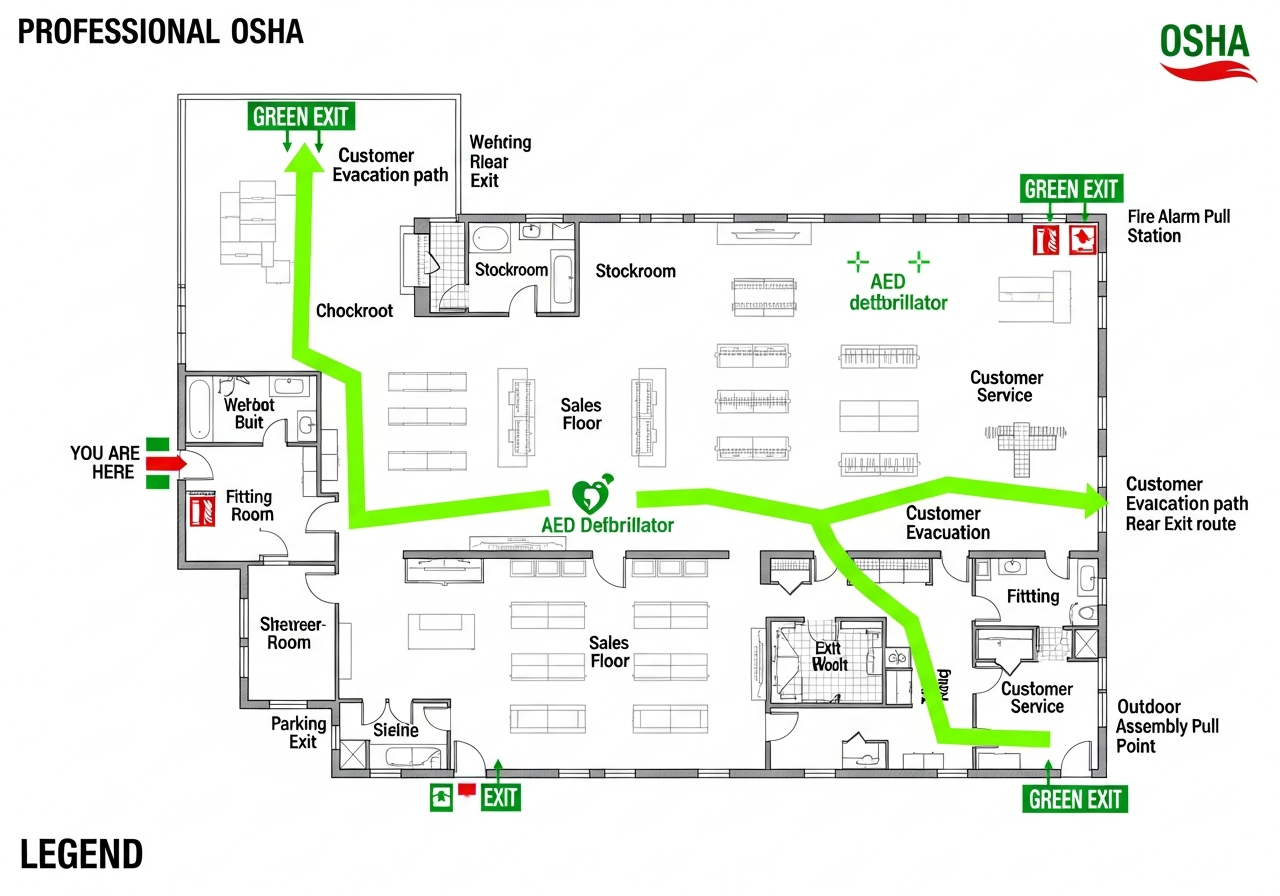 Retail Store Evacuation Map Sample