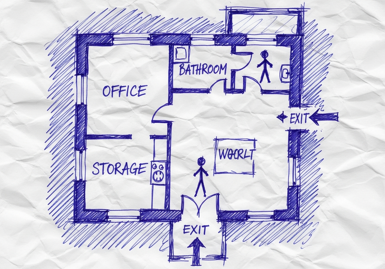 Hand-drawn floor plan sketch before AI conversion