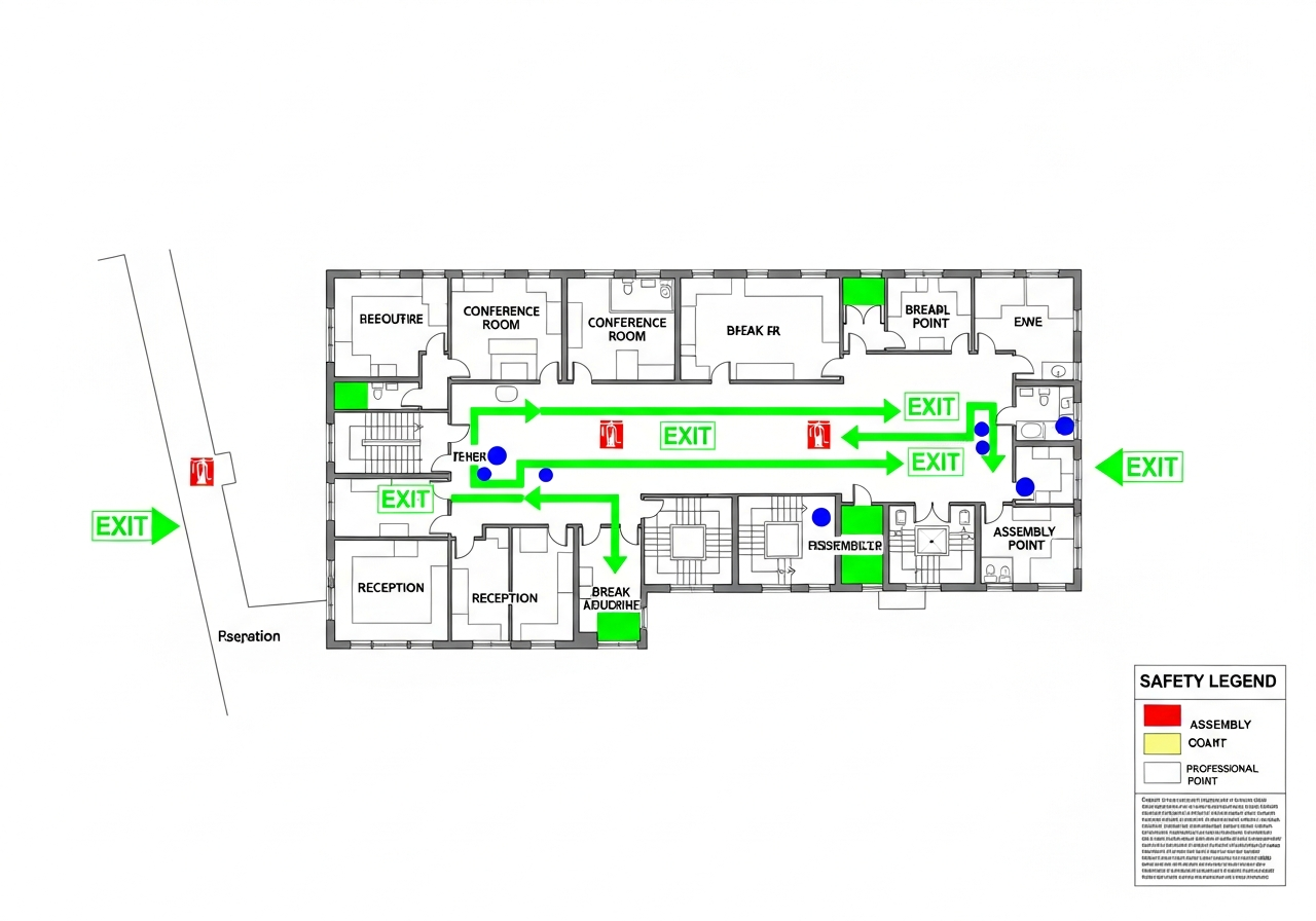 Small Office (< 5,000 sq ft) - OSHA compliant evacuation map template