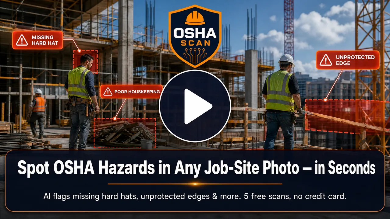 OSHAScan demo — AI detecting hazards in a job-site photo